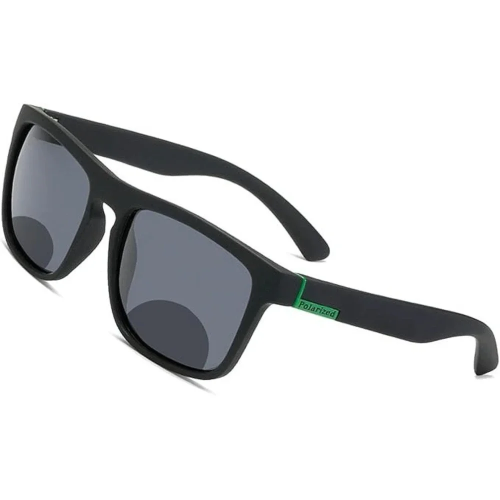 Mens Black Polarized Sunglasses Square Frame Sport Wrap Outdoor Hip Hop Gangster